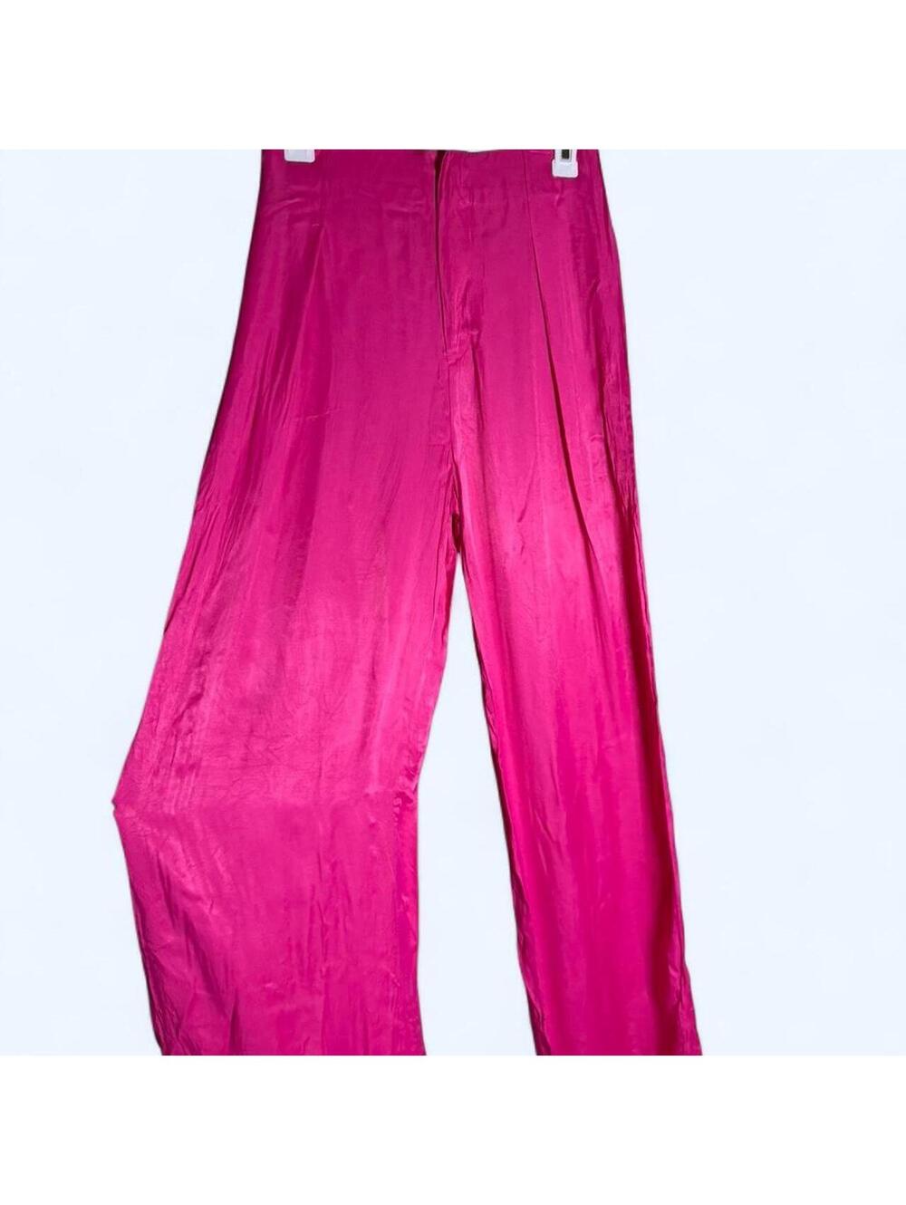 Pink Zara wide leg trousers silky smooth